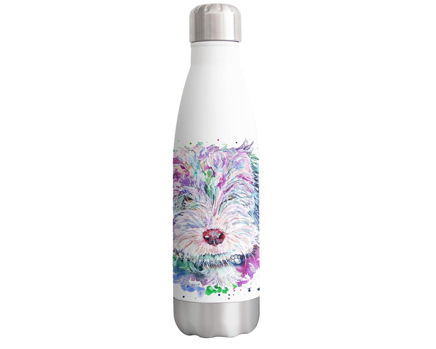 Cockerpoo Dog Pet Animals Watercolour Bottle Double Wall Insulated Stainless Steel Sport Drinks 500ml