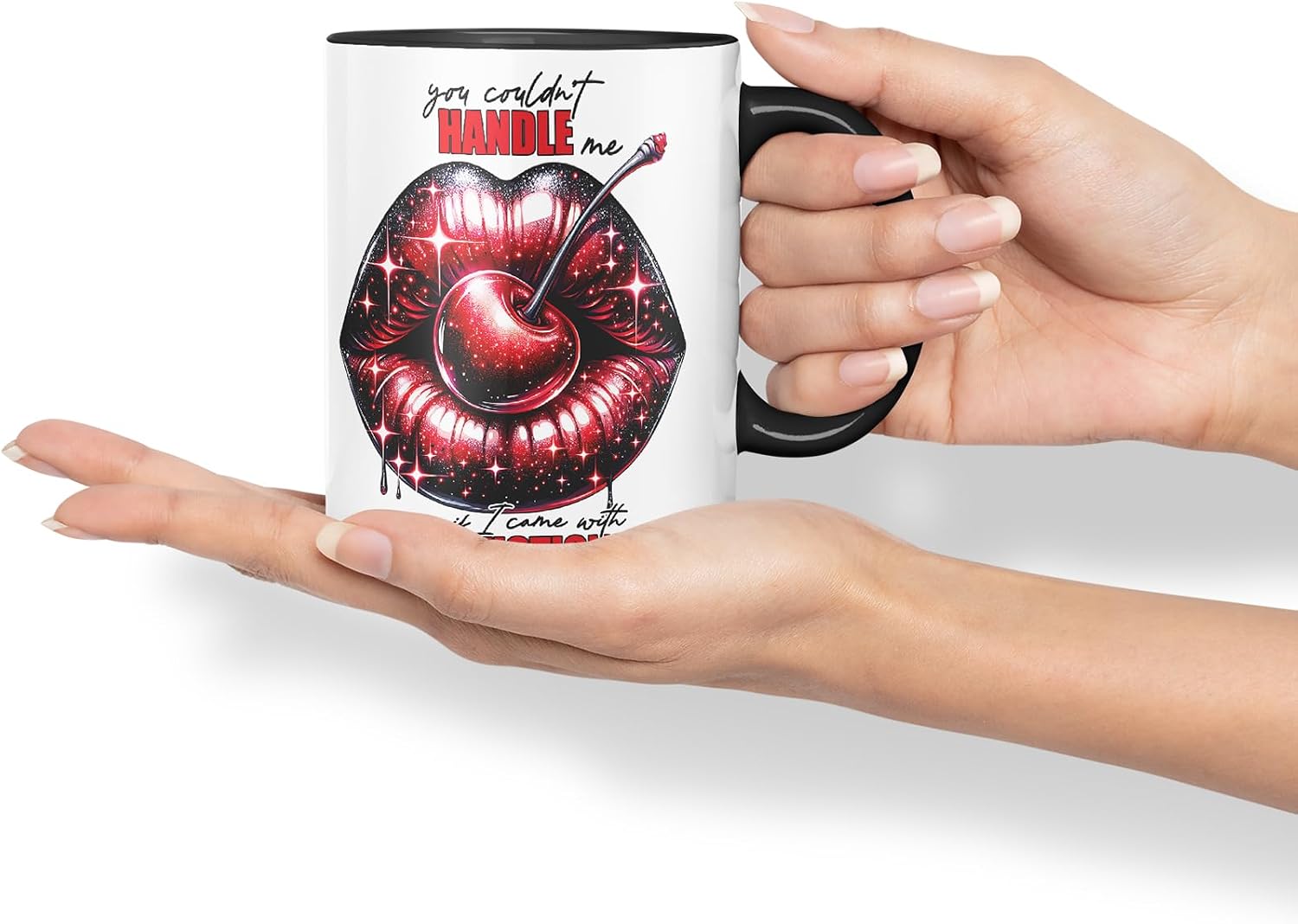 Vixar Could Not Handle Me Sassy Mug – Coloured Ceramic Mug Cup Gift, 11oz (Black)