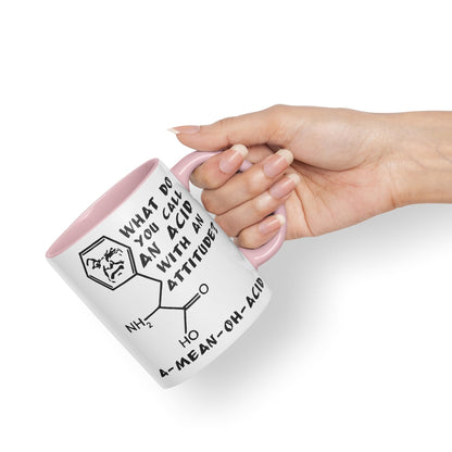 Vixar A Mean Oh Acid Pun Breaking Funny Science Ceramic Coloured Mug Cup - A Great Gift for Your Physics, Chemistry or Biology Teacher!