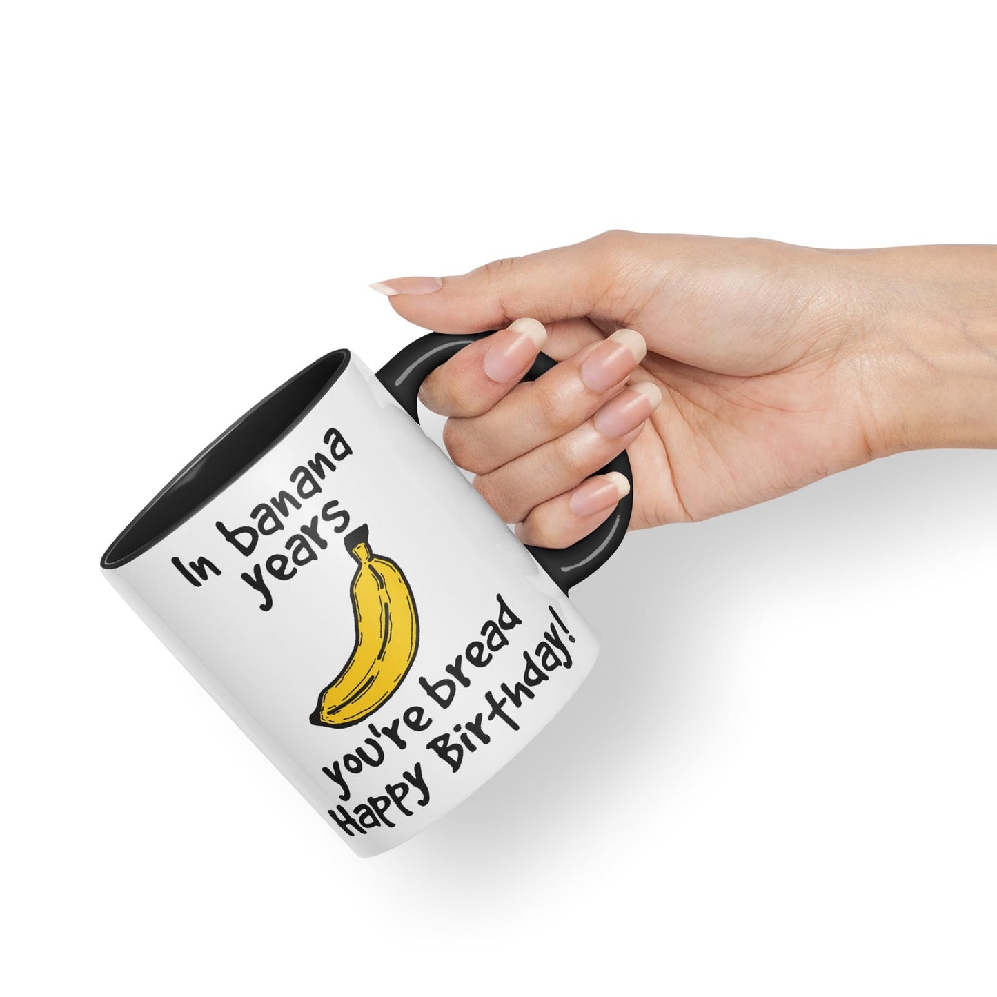 in Banana Years You're Bread Happy Birthday!, Mouse Joke sarkasm Sarcastic Ceramic Coloured Mug Cup for Tea Coffee Hot Brew 330ml 11Oz Gift