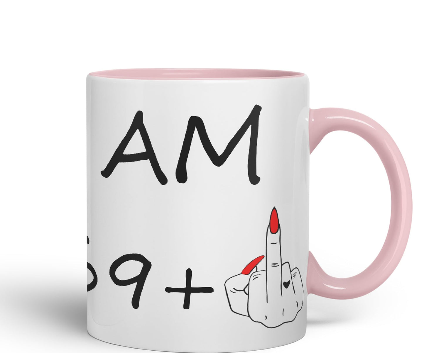 Vixar I am 69 + 1 Woman Hand Ceramic 330 ml, 11oz Coloured Mug Cup Gift Coffee Tea Happy Birthday Turning 70 Years Old as a Joke Celebration 70th Birthday Gift idea