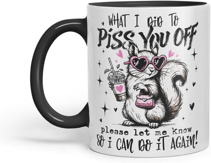 Vixar Funny Skunk Sarcastic Mug – Coloured Ceramic Mug Cup Gift, 11oz (Black)
