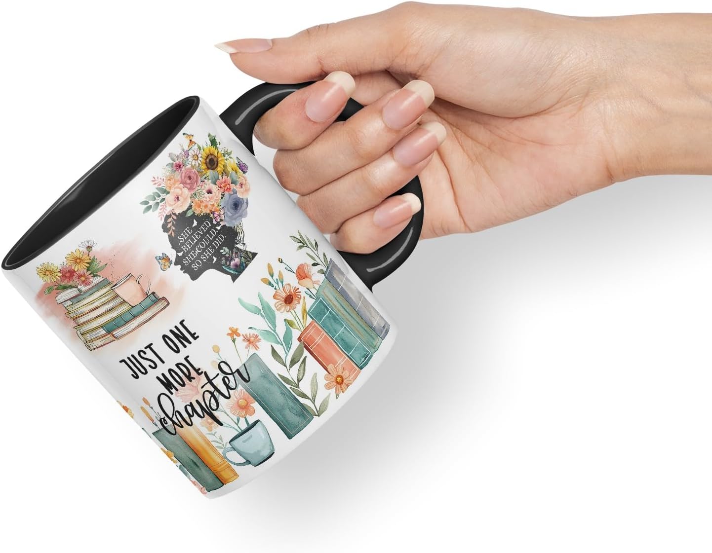 Vixar Shhh… I’m Reading – Bookish Soul Coloured Mug Cup 11oz (Black)