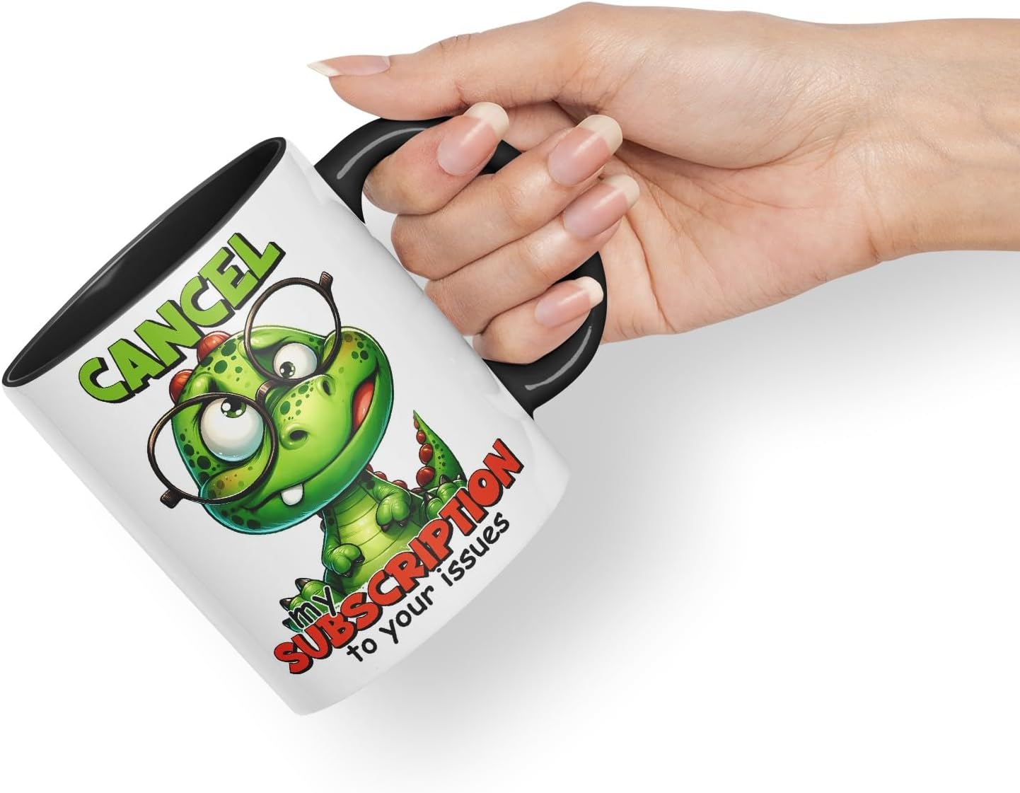 Vixar Cancel My Subscription to Your Issues Coloured Ceramic Mug Cup 11oz Funny Sarcastic Gift (Black)