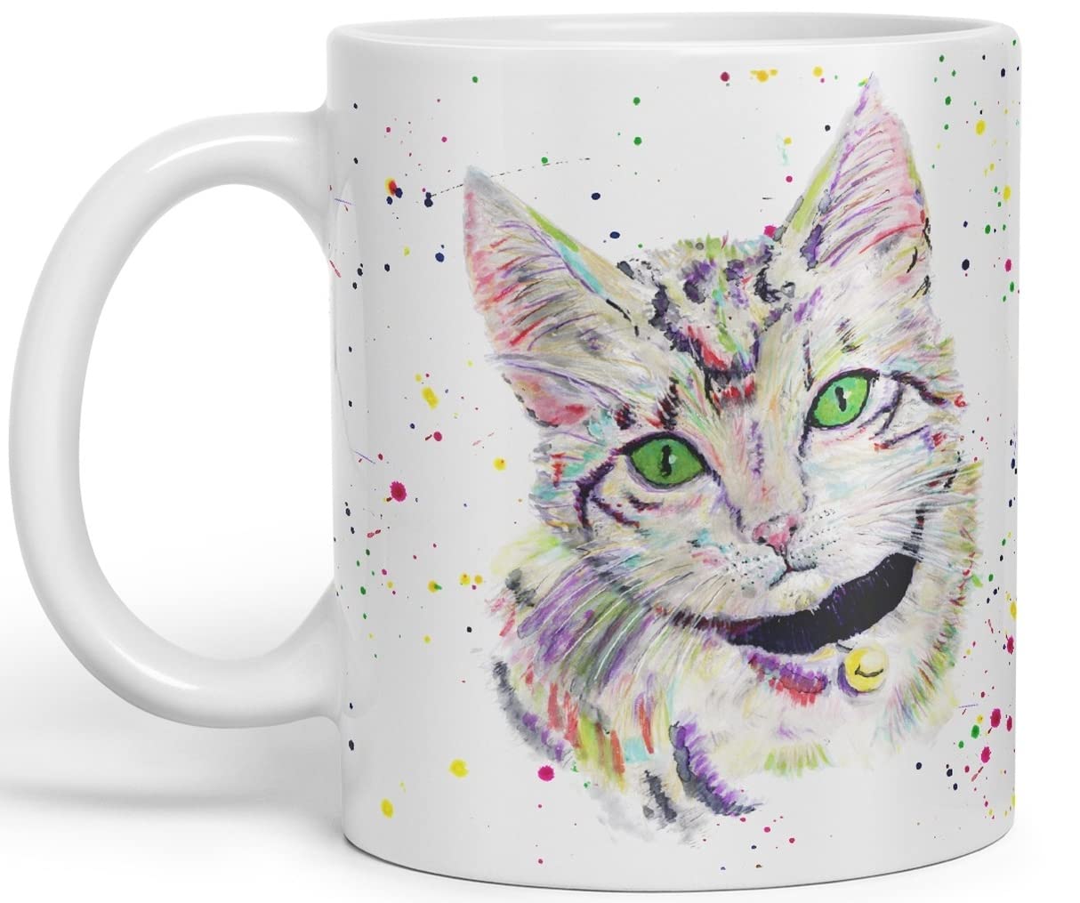 Vixar Cat Kitten Feline Pet Animals Watercolour Art Coloured Mug Cup Gift Birthday Work Office Tea Coffee