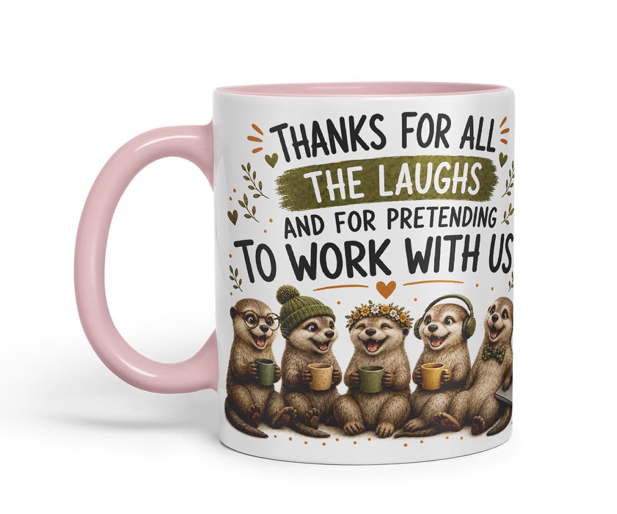 Vixar Thanks for All the Laughs Mug – Funny Coworker Leaving Colleague Goodbye Gift, 11oz (Black)