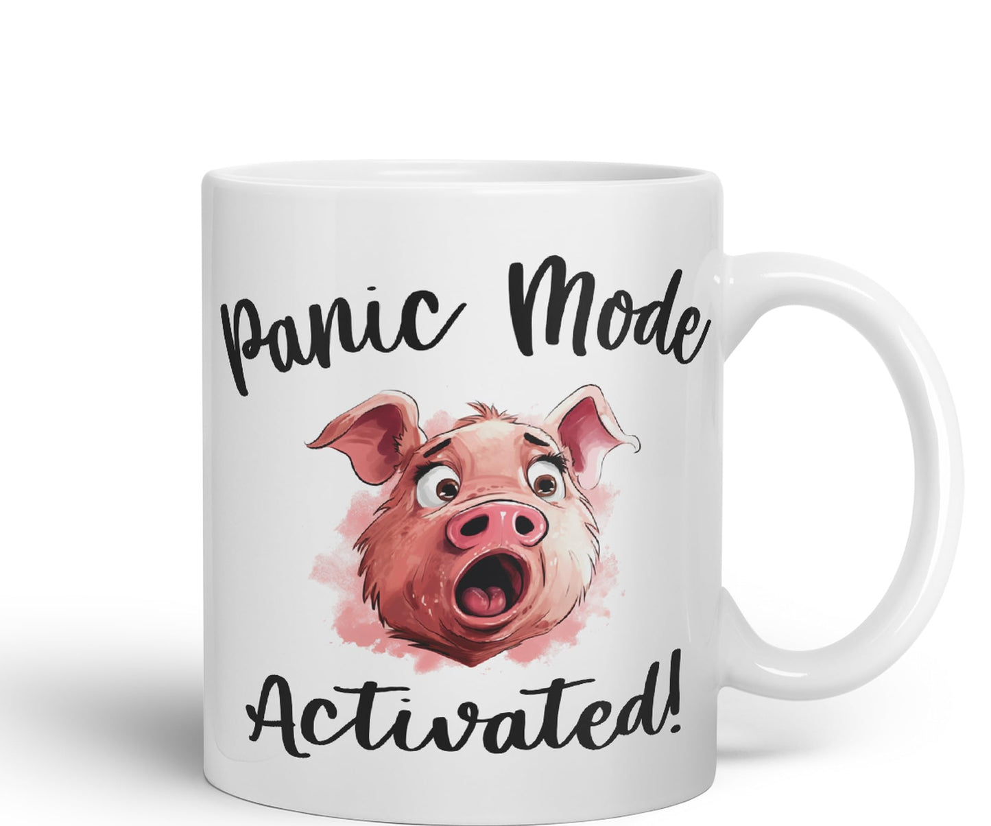 Panic Mode Activated! Pig Joke sarkasm Sarcastic Ceramic Coloured Mug Cup for Tea Coffee Hot Brew 330ml 11Oz Gift