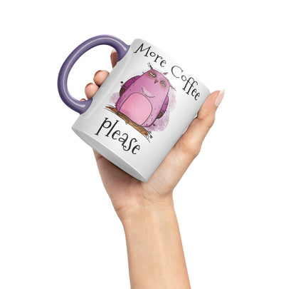 Vixar More Coffee Please owl Ceramic Coloured Mug Cup Gift Tea Coffee Christmas Office Home Joke Sarcastic