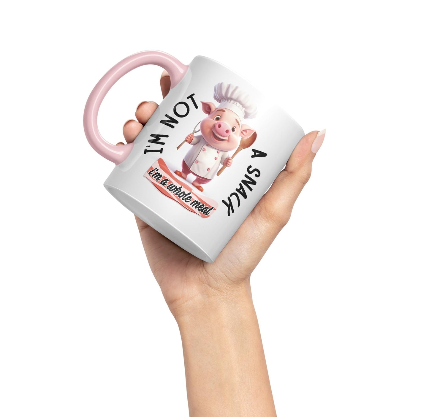 I'm Not a Snack. I'm a Whole Meal Pig Joke sarkasm Sarcastic Ceramic Coloured Mug Cup for Tea Coffee Hot Brew 330ml 11Oz Gift