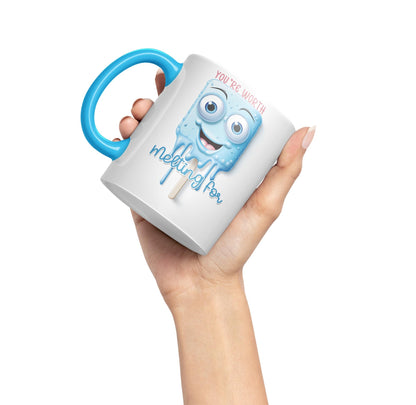 You're Worth Melting for, Joke sarkasm Sarcastic Ceramic Coloured Mug Cup for Tea Coffee Hot Brew 330ml 11Oz Gift