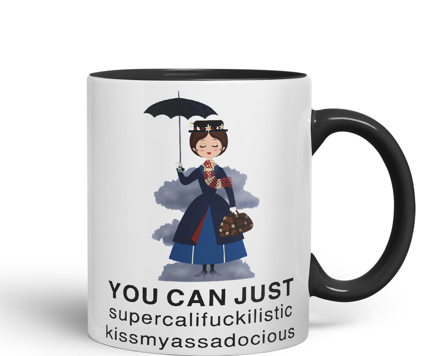 Vixar You Can Just Supercalifuckilistic Kissmyassadocious Mary Poppins Ceramic 330 ml Coloured Mug Cup Gift Tea Coffee Christmas Office Home Funny Joke
