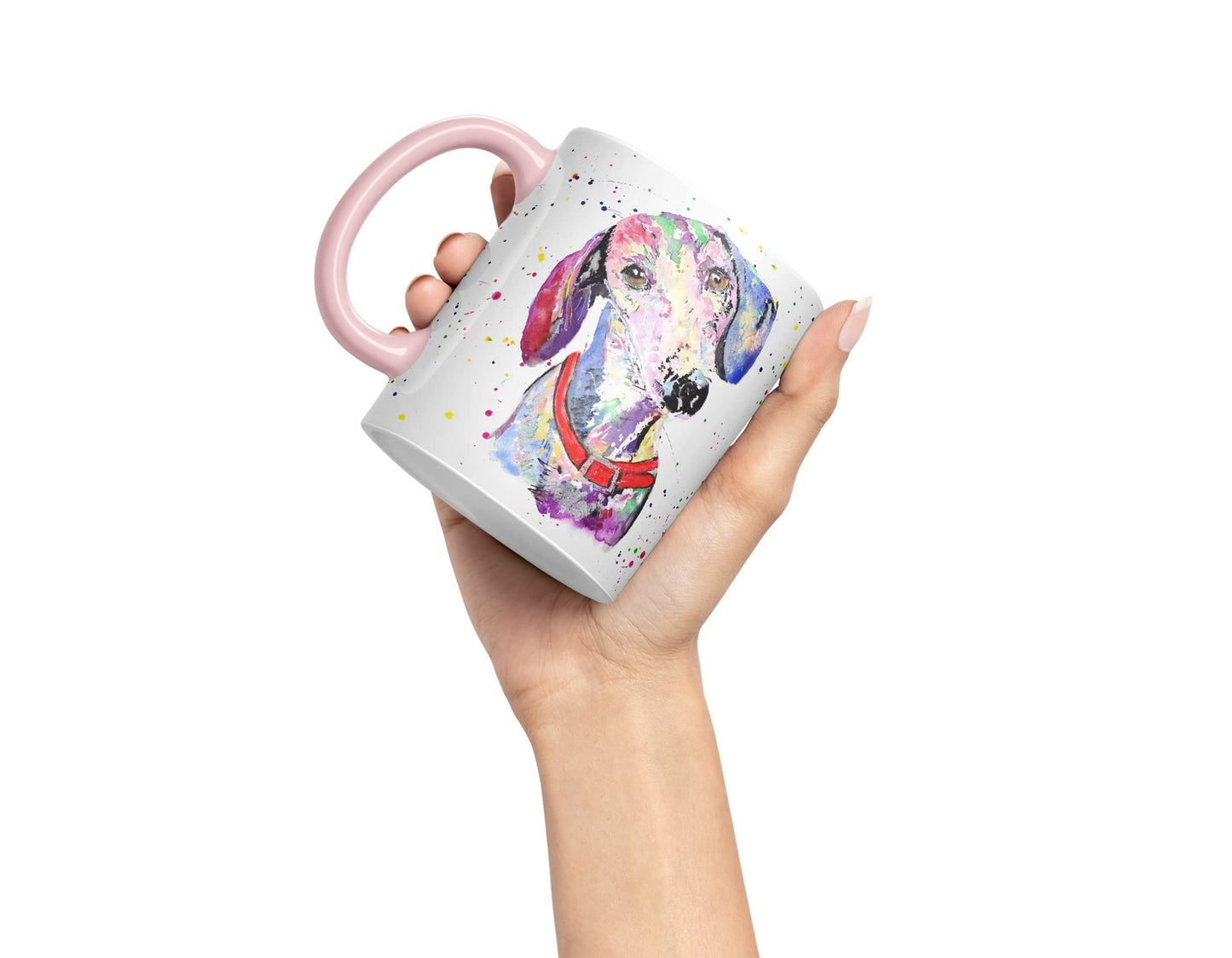 Vixar Dachshund Dog Pet Animals Watercolour Art Coloured Mug Cup Gift Birthday Work Office Tea Coffee