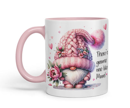 Vixar There's Gnome One Like Mom Cute Floral Gnome Mother Mum Mug – Coloured Ceramic Mug Cup Gift, 11oz (Black)
