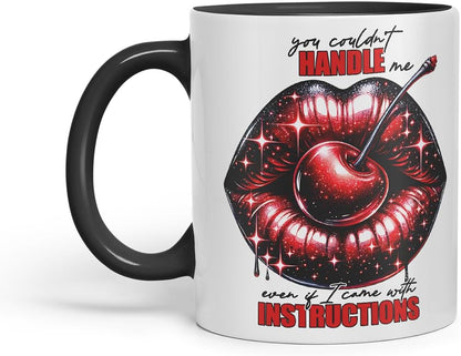 Vixar Could Not Handle Me Sassy Mug – Coloured Ceramic Mug Cup Gift, 11oz (Black)