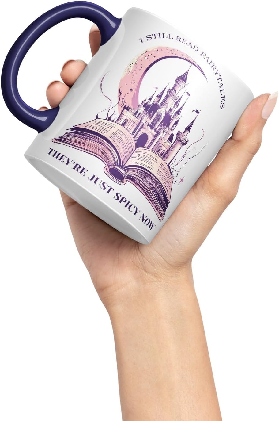 Vixar I Still Read Fairytales – They’re Just Spicy Now Coloured Ceramic Mug Cup Gift, 11oz (Black)