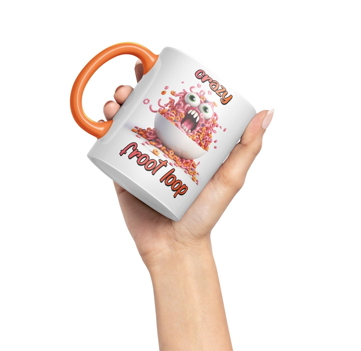 Crazy Froot Loop breakfest Joke sarkasm Sarcastic Ceramic Coloured Mug Cup for Tea Coffee Hot Brew 330ml 11Oz Gift