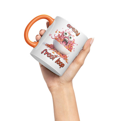 Crazy Froot Loop breakfest Joke sarkasm Sarcastic Ceramic Coloured Mug Cup for Tea Coffee Hot Brew 330ml 11Oz Gift