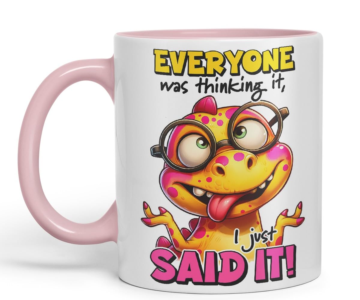 Vixar Everyone was Thinking It – I Just Said It Coloured Ceramic Mug Cup 11oz Funny Sarcastic Gift (Black)
