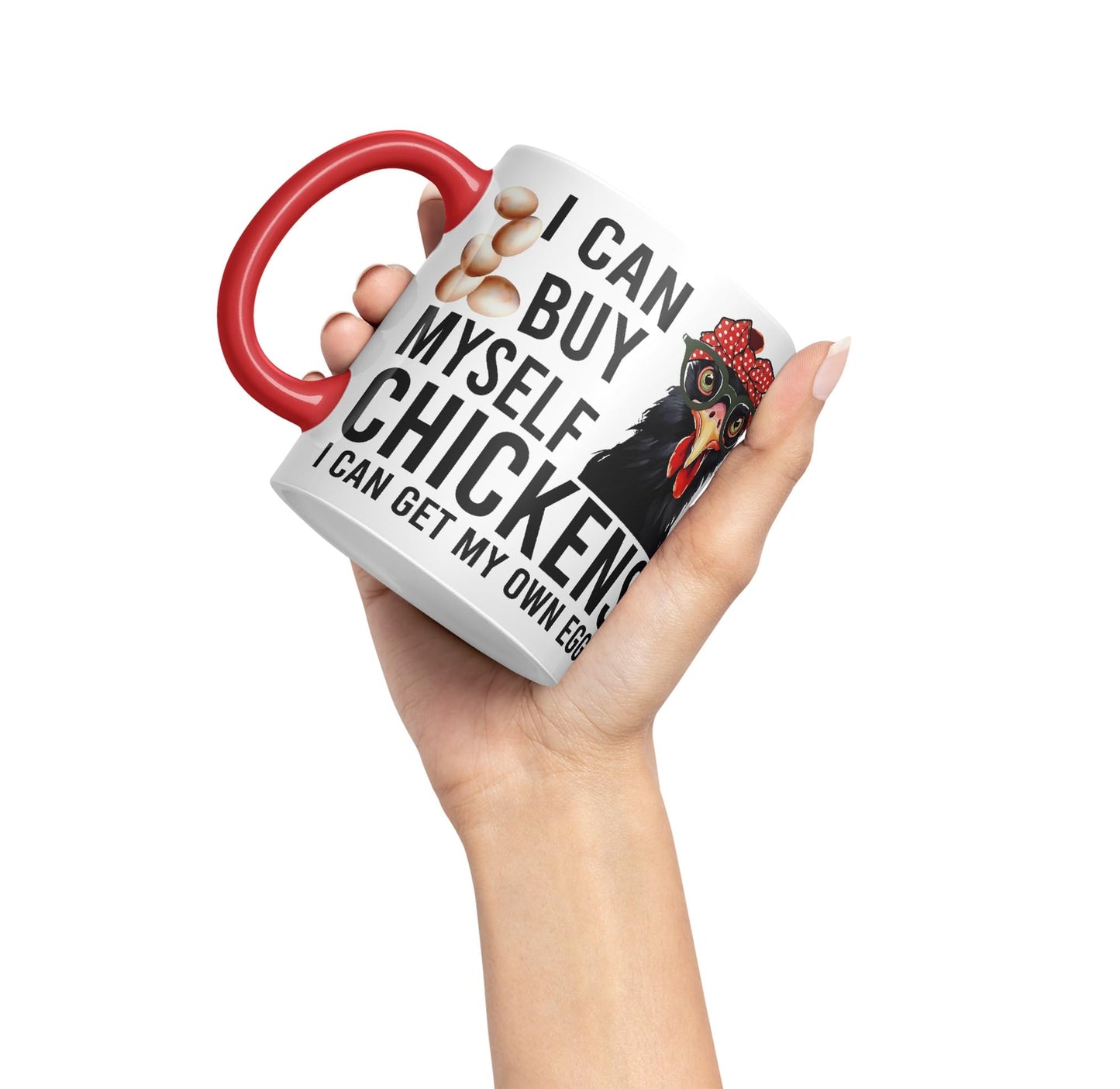 Vixar I can Buy Myself Chickens Sarcastic Joke Ceramic Coloured Mug Cup for Tea Coffee Hot Brew 330ml 11oz