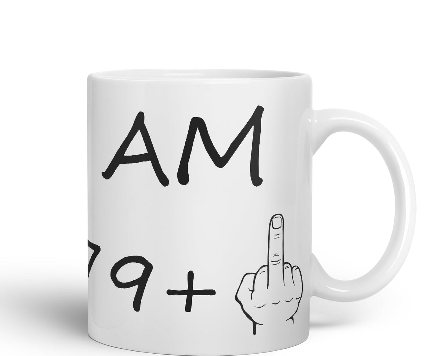 Vixar I am 79 + 1 Men Male Hand Ceramic 330 ml, 11oz Coloured Mug Cup Gift Coffee Tea Happy Birthday Turning 80 Years Old as a Joke Celebration 80th Birthday Gift idea