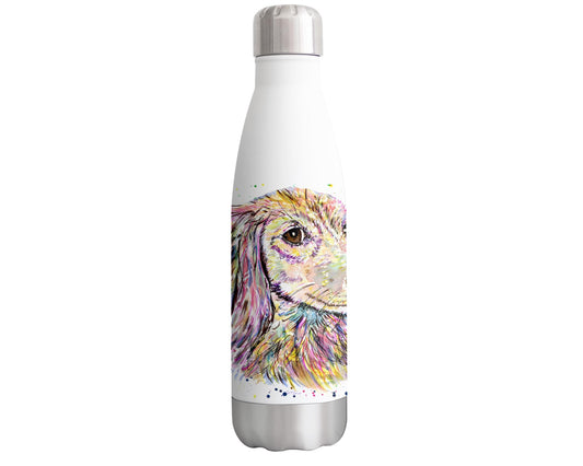 Vixar Dachshund Long Susage Dog Pet Watercolour Bottle double Wall insulated Stainless steel sport Drinks 500ml