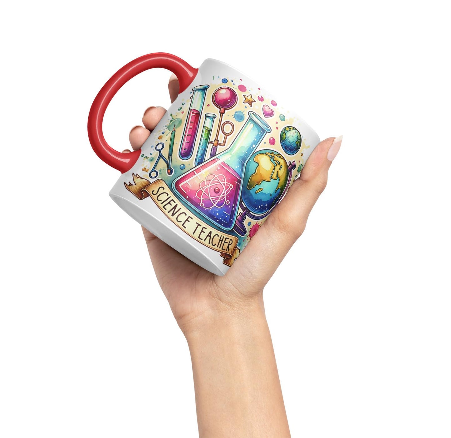 Vixar Science Teacher Teacher Mug Thank You, End of School Gift Ceramic Coloured Mug Cup for Tea Coffee Hot Brew 330ml 11Oz Gift