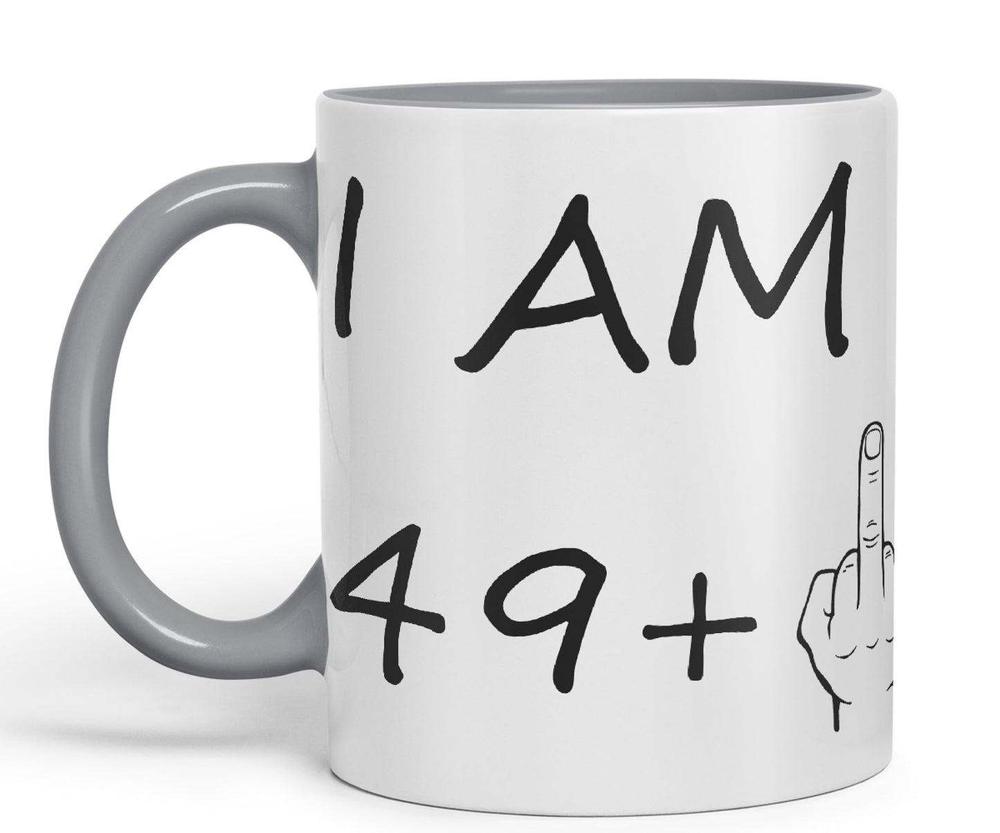Vixar I am 49 + 1 Man Male Hand Ceramic 330 ml, 11oz Coloured Mug Cup Gift Coffee Tea Happy Birthday Turning 50 Years Old as a Joke Celebration 50th Birthday Gift idea