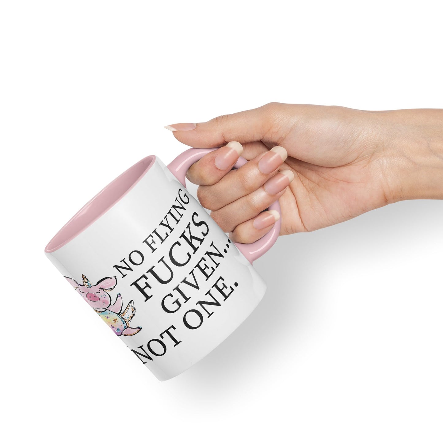 No Flying F.., Given… Not one Unicorn Pig Joke Sarcastic Ceramic Coloured Mug Cup for Tea Coffee Hot Brew 330ml 11Oz