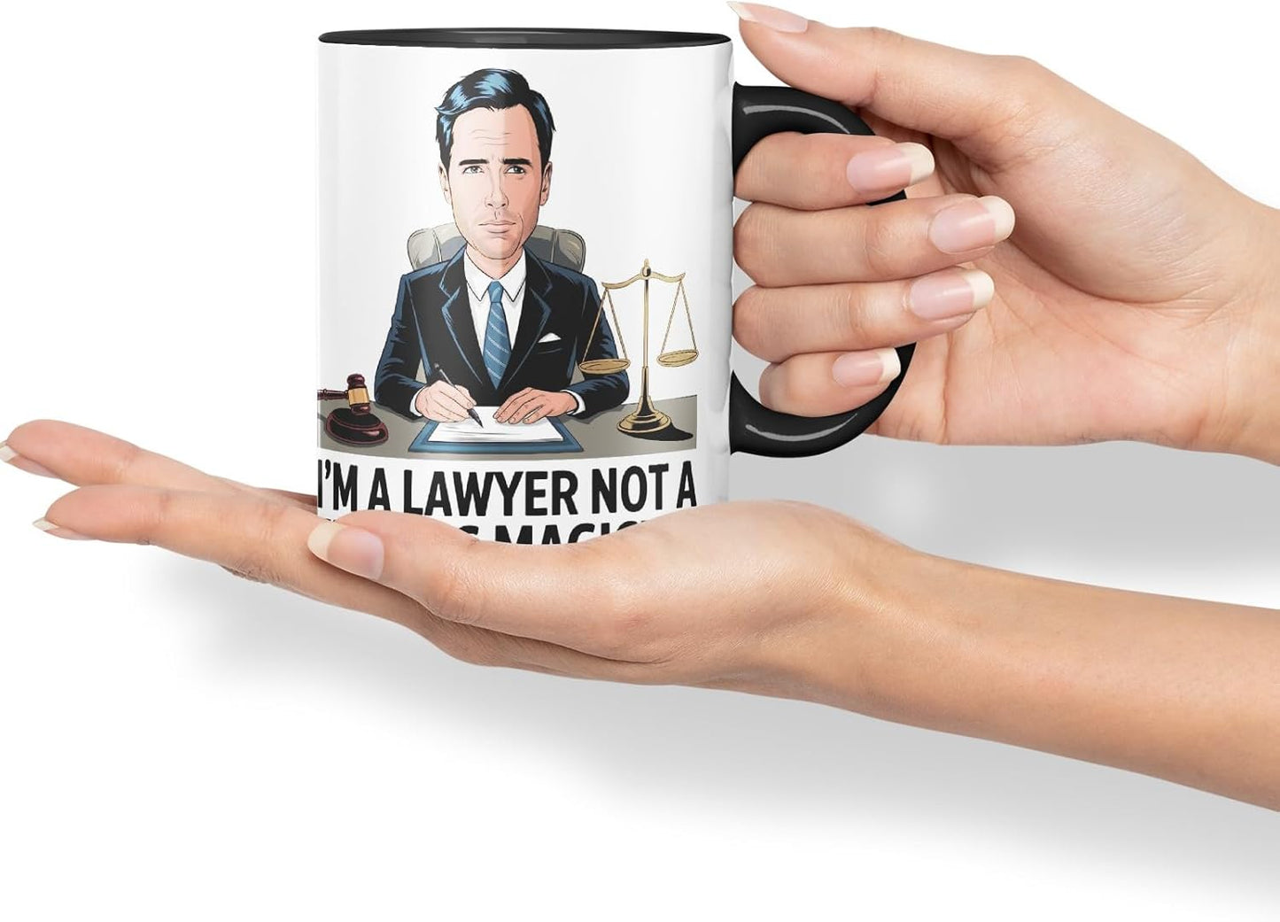 Vixar I’m a Lawyer, Not a F*cking Magician – Coloured Ceramic Mug Cup Gift, 11oz (Black)