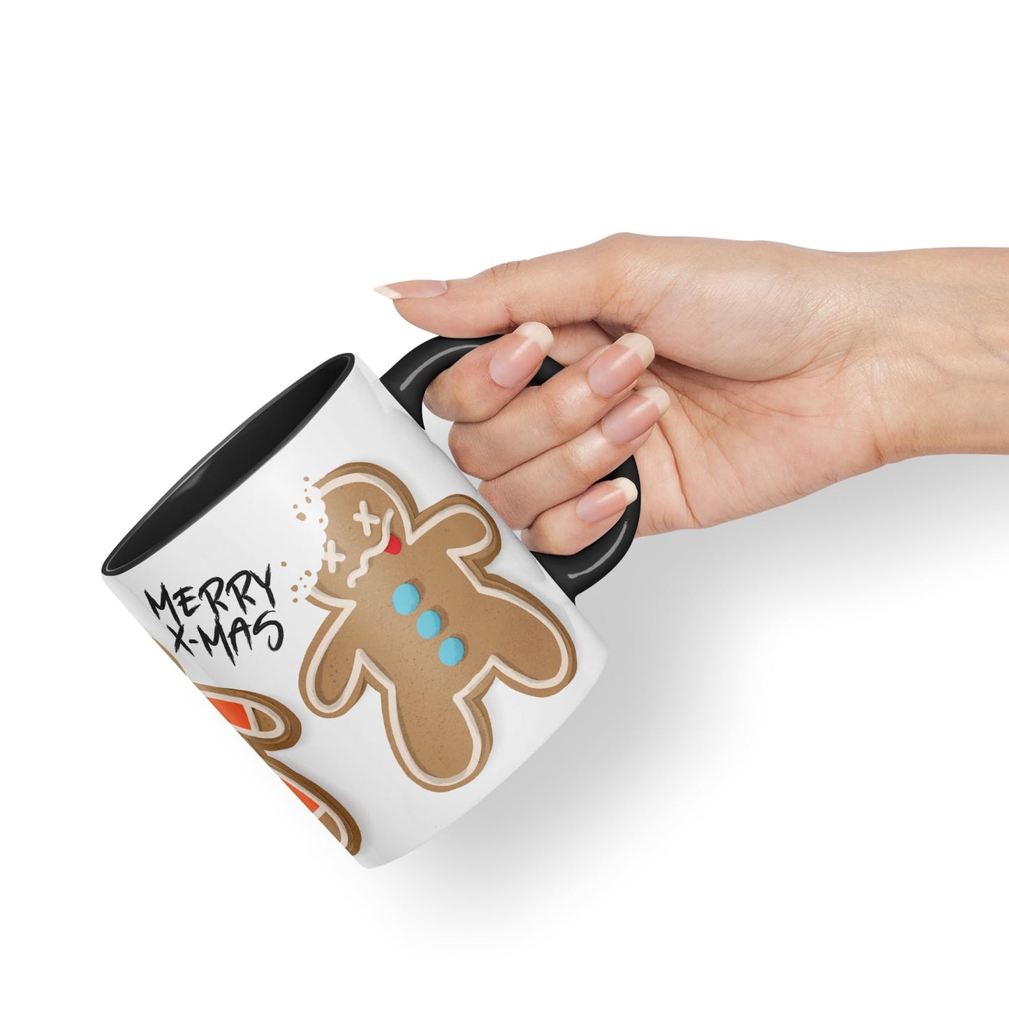 Vixar Gingerbread Man Cake Christmas, Xmas Designs Presents Coloured Ceramic Mug Cup Gift 330ml 11oz Work Office Tea Coffee Gift (CH1)