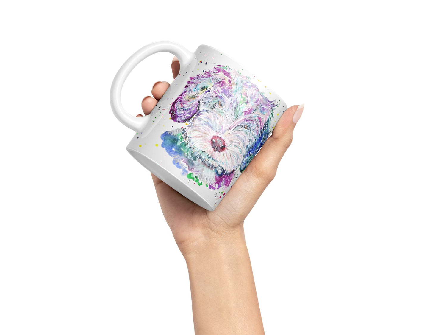 Vixar Cockapoo Cockerpoo Dog Pet Animals Watercolour Art Coloured Mug Cup Gift Birthday Work Office Tea Coffee