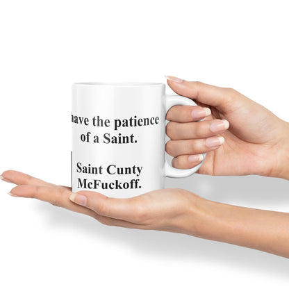 Vixar I Have The Patience of a Saint Coloured Ceramic Mug Cup Gift 330ml 11oz Work Office Tea Coffee