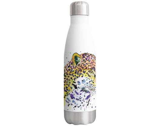 Vixar Jaguar Panthera Big cat safari Animals Watercolour Bottle double Wall insulated Stainless steel sport Drinks 500ml