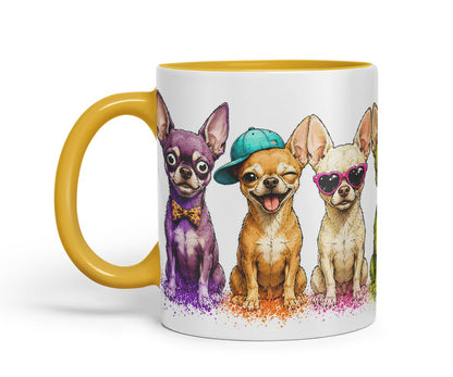 Vixar Short Hair Chihuahua Dog Mug – Cute Chihuahua Coloured Ceramic Mug Cup Gift, 11oz (Black)