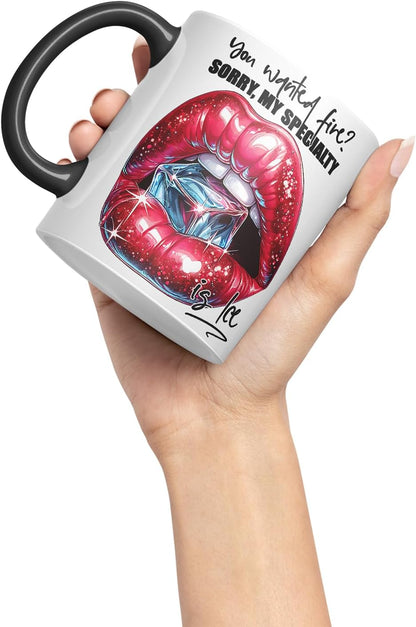 Vixar Sorry My Specialty is Ice Mug – Coloured Ceramic Mug Cup Gift, 11oz (Black)