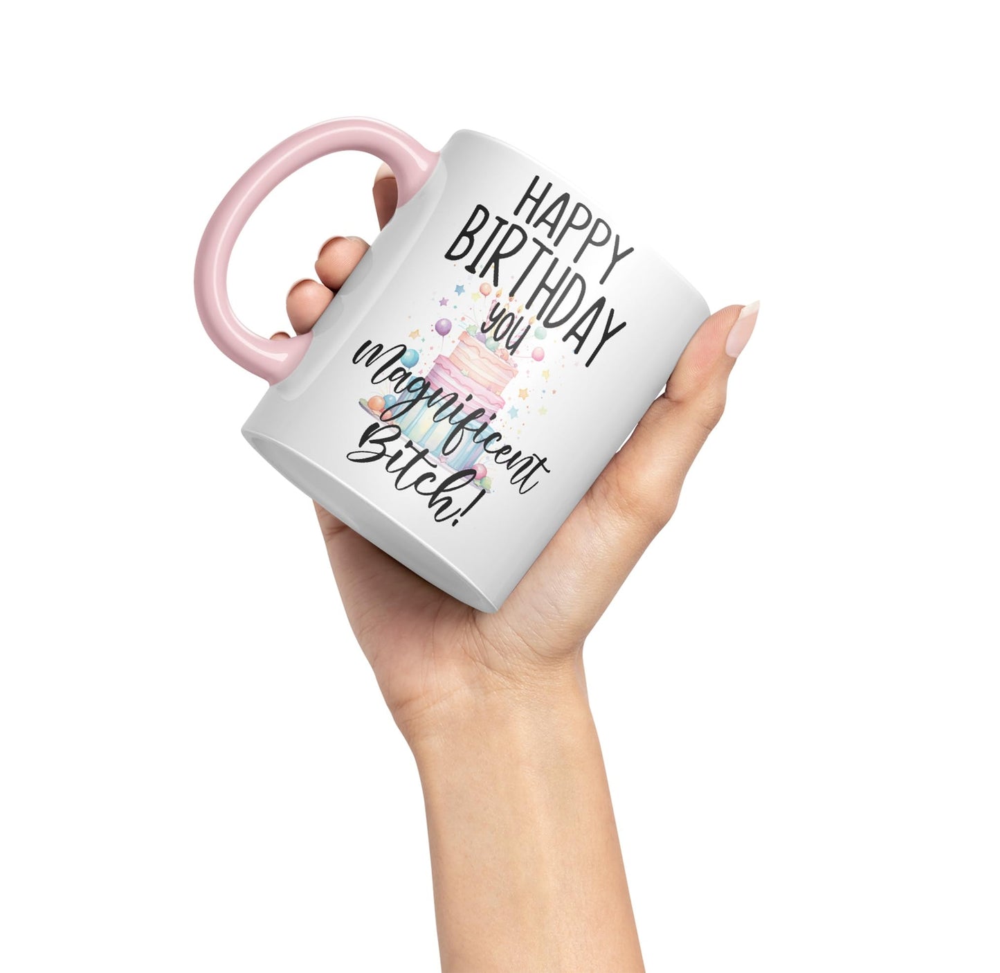 Happy Birthday You Magnificent Bitch! Joke sarkasm Sarcastic Ceramic Coloured Mug Cup for Tea Coffee Hot Brew 330ml 11Oz Gift