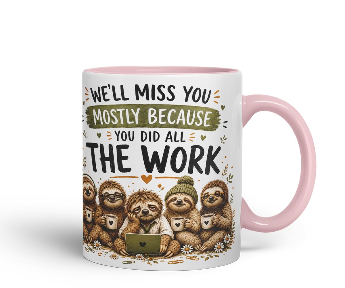 Vixar We'll Miss You Mostly Because You Did All the Work Mug – Funny Coworker Leaving Colleague Goodbye Gift, 11oz (Black)
