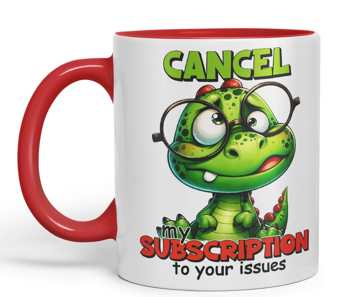 Vixar Cancel My Subscription to Your Issues Coloured Ceramic Mug Cup 11oz Funny Sarcastic Gift (Black)