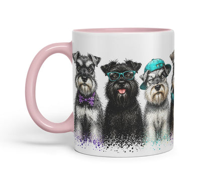 Vixar Schnauzer Dog Mug – Cute Schnauzer Coloured Ceramic Mug Cup Gift, 11oz (Black)