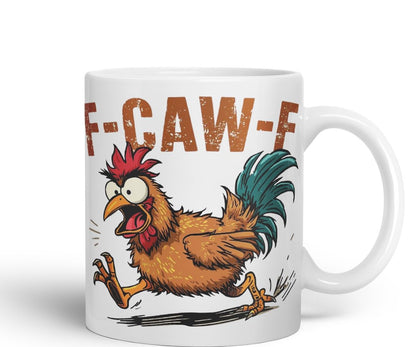 Vixar F-Caw-F Sarcastic Chicken Coloured Ceramic Mug Cup Gift Funny Sarcastic 330ml (Pink)