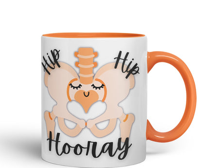 Vixar Anatomy Pun Humor Hip Hip Hooray Coloured Ceramic 330 ml Mug Cup Gift Birthday Work Office Tea Coffee