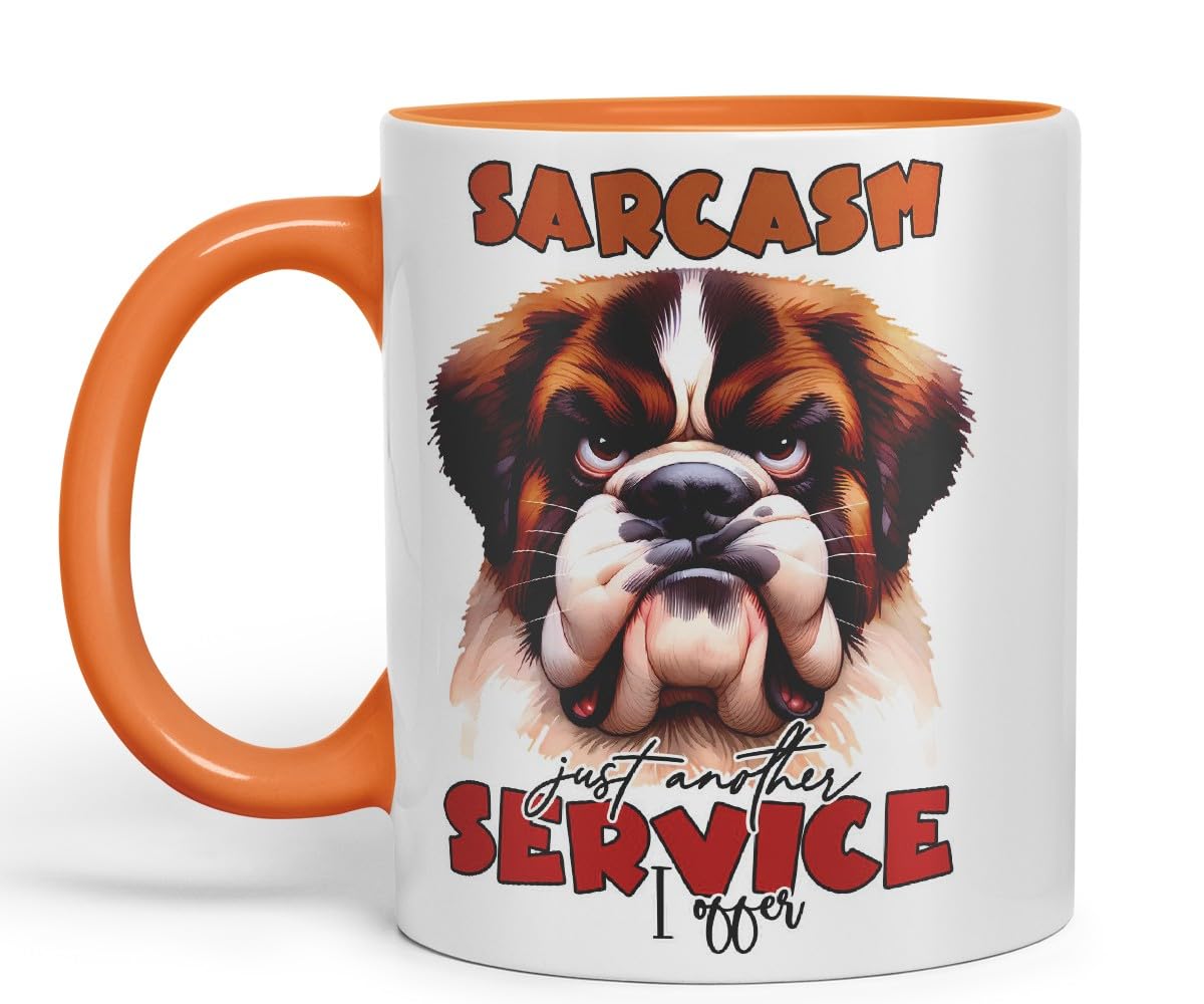 Vixar Sarcasm: Just Another Service I Offer Dog Coloured Ceramic Mug Cup 11oz Funny Sarcastic Gift (Black)