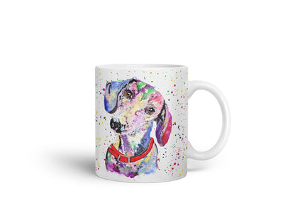 Vixar Dachshund Dog Pet Animals Watercolour Art Coloured Mug Cup Gift Birthday Work Office Tea Coffee