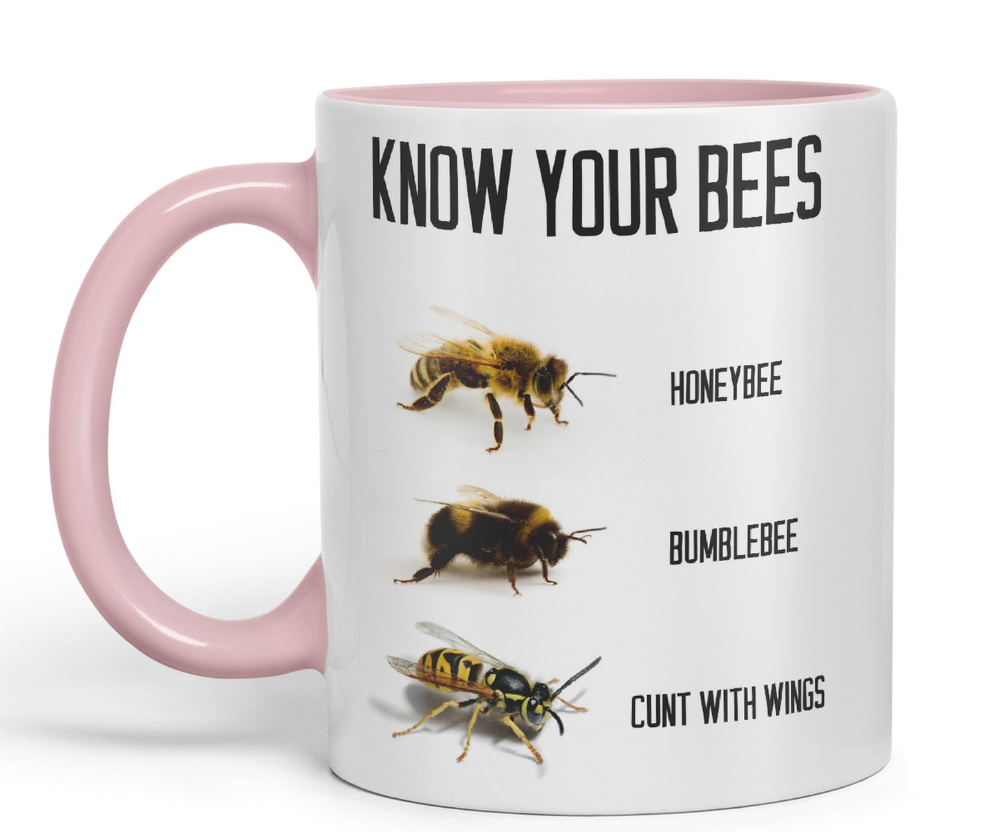 Vixar Know Your Bees Rude Funny Ceramic 330 ml Coloured Mug Cup Gift Tea Coffee Christmas Office Home Joke