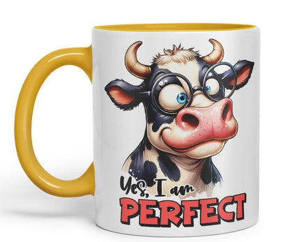 Yes, I Am Perfect Coloured Ceramic Mug Cup 11oz Funny Sarcastic Gift (Black)