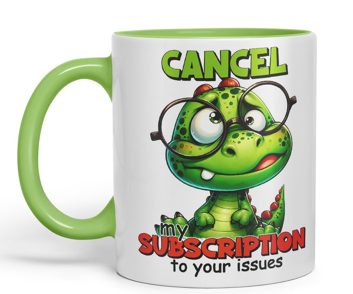 Vixar Cancel My Subscription to Your Issues Coloured Ceramic Mug Cup 11oz Funny Sarcastic Gift (Black)