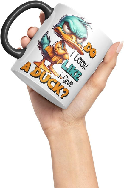 Vixar Do I Look Like I Give a Duck? Coloured Ceramic Mug Cup 11oz Funny Sarcastic Gift (Black)