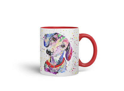 Vixar Dachshund Dog Pet Animals Watercolour Art Coloured Mug Cup Gift Birthday Work Office Tea Coffee