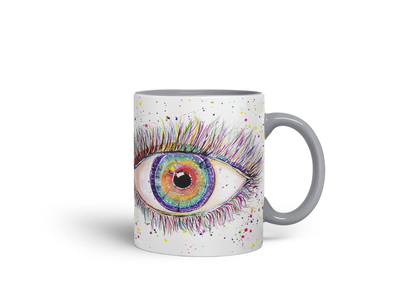 Vixar Eye Rainbow Watercolour Art Coloured Mug Cup Gift Birthday Work Office Tea Coffee