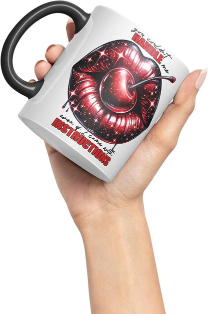 Vixar Could Not Handle Me Sassy Mug – Coloured Ceramic Mug Cup Gift, 11oz (Black)